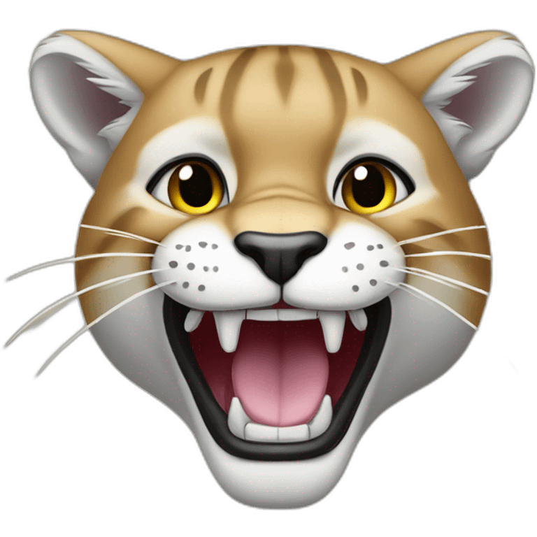 Puma caricatura riendo emoji