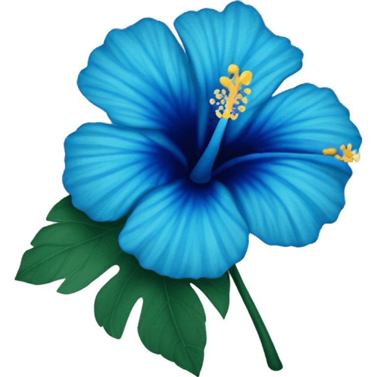 blue hibiscus flower with shades of blue  emoji