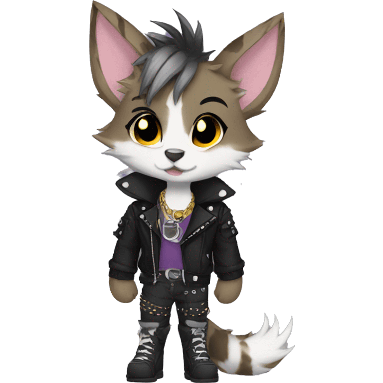 Anthro Punk Fursona Collar full body emoji