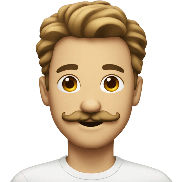 Soft smile mustache man emoji