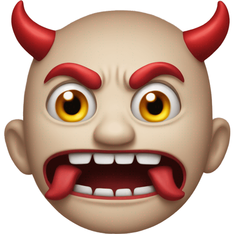 Devil emoji with crazy face emoji