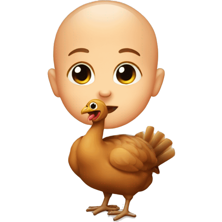 baby head on a turkey emoji