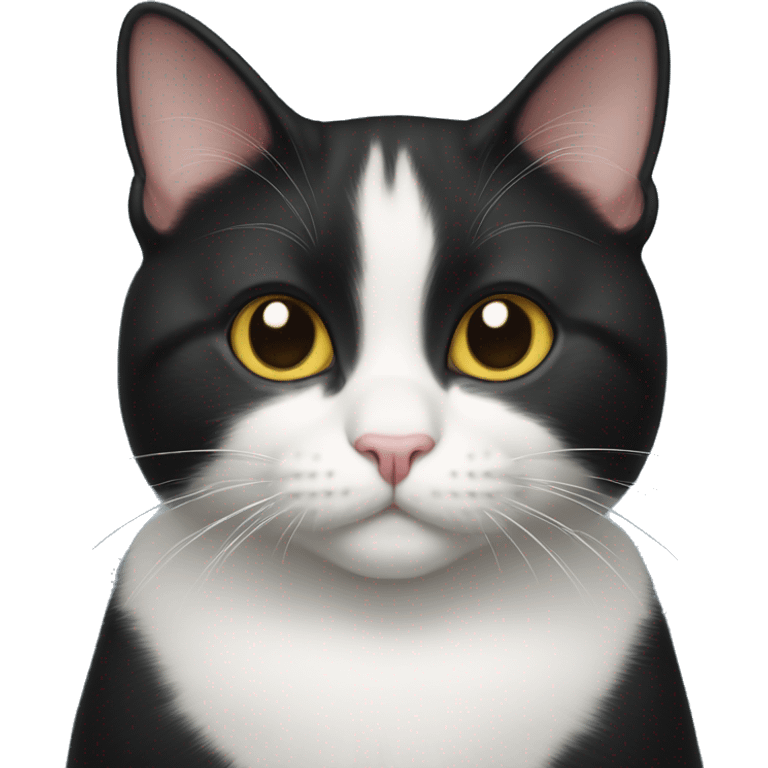 Chonky tuxedo kitty emoji