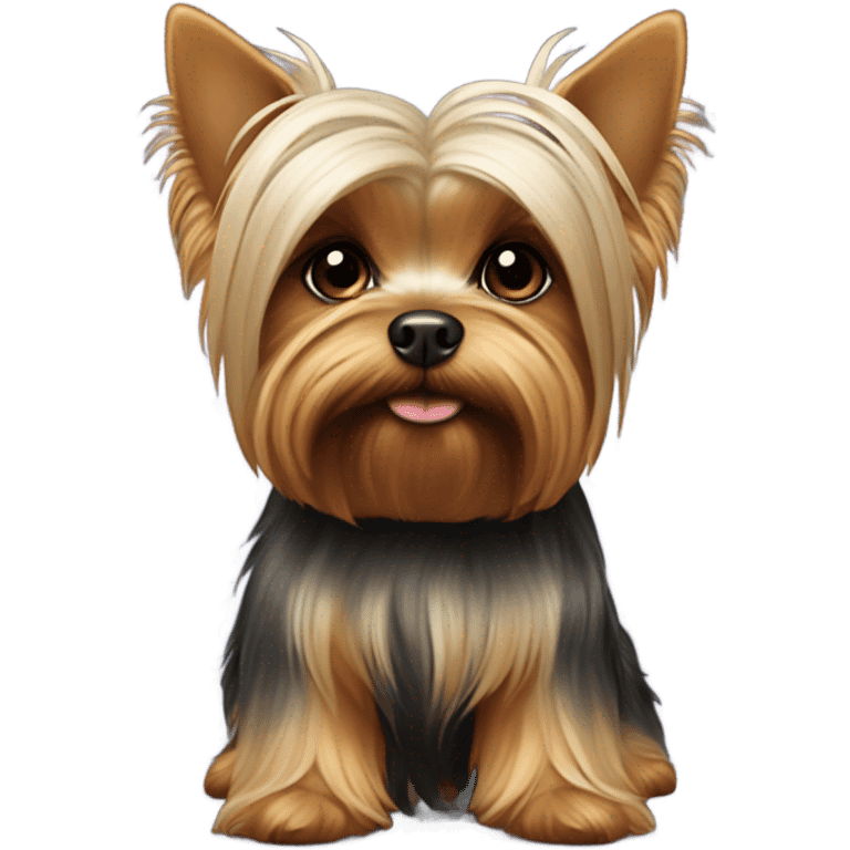 Yorkie con moño  emoji