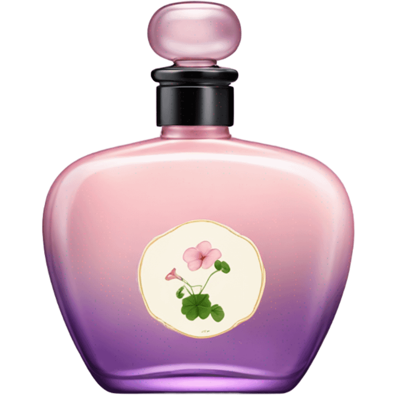 Aesthetic display of blush pink nasturtiums, an elegant violet perfume bottle, and a vintage love letter written in flowing script. emoji