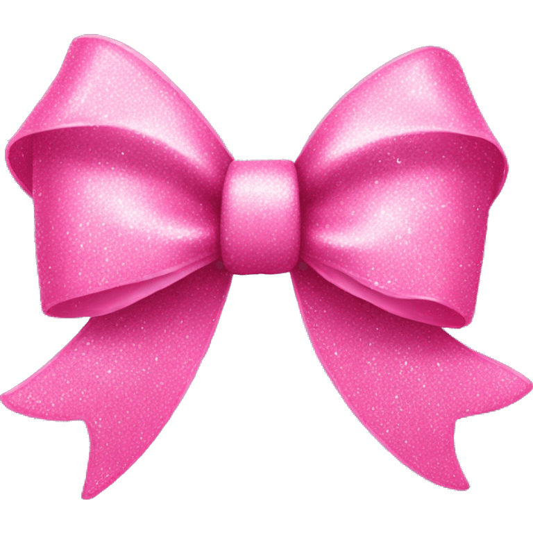 Pink bow with glitter emoji