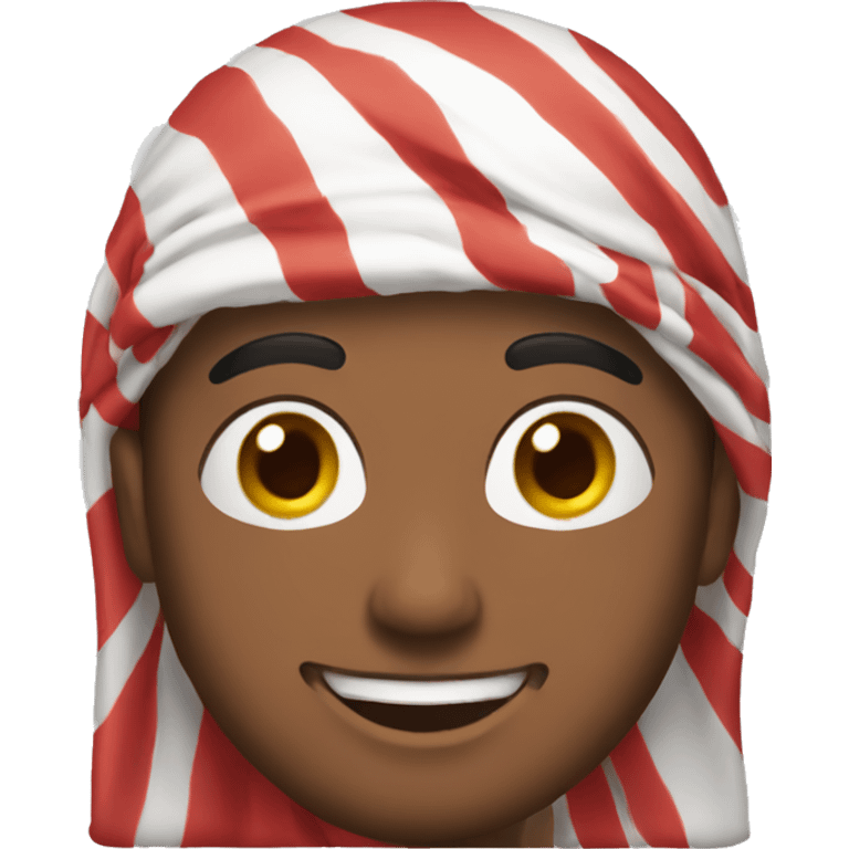 an arabian bro with red-white headscarf smiling emoji