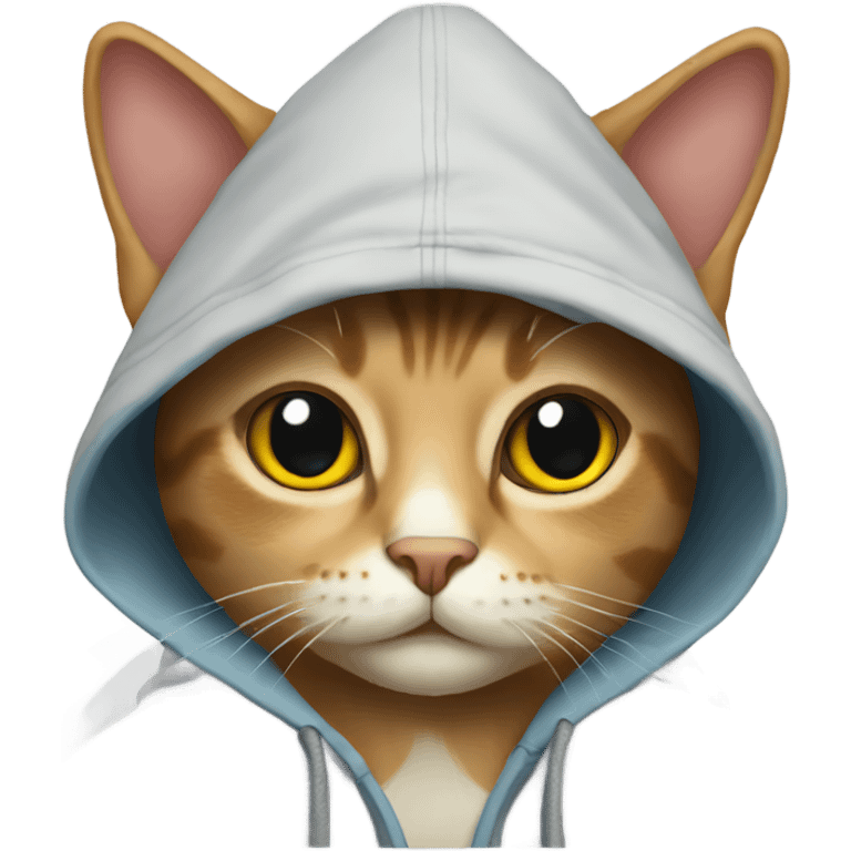 cat wearing a hoodie emoji