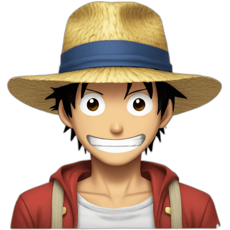 Monkey D. Luffy with hat emoji