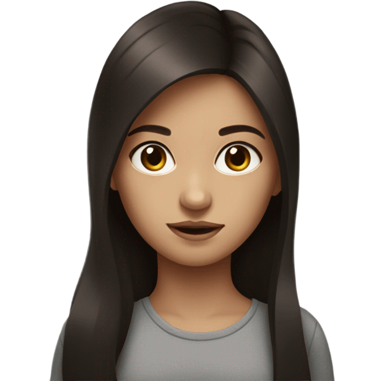 girl with dark brown hair portrait emoji