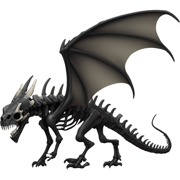 black dragon skeleton emoji