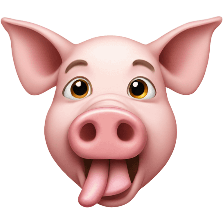 Pig picking nose emoji