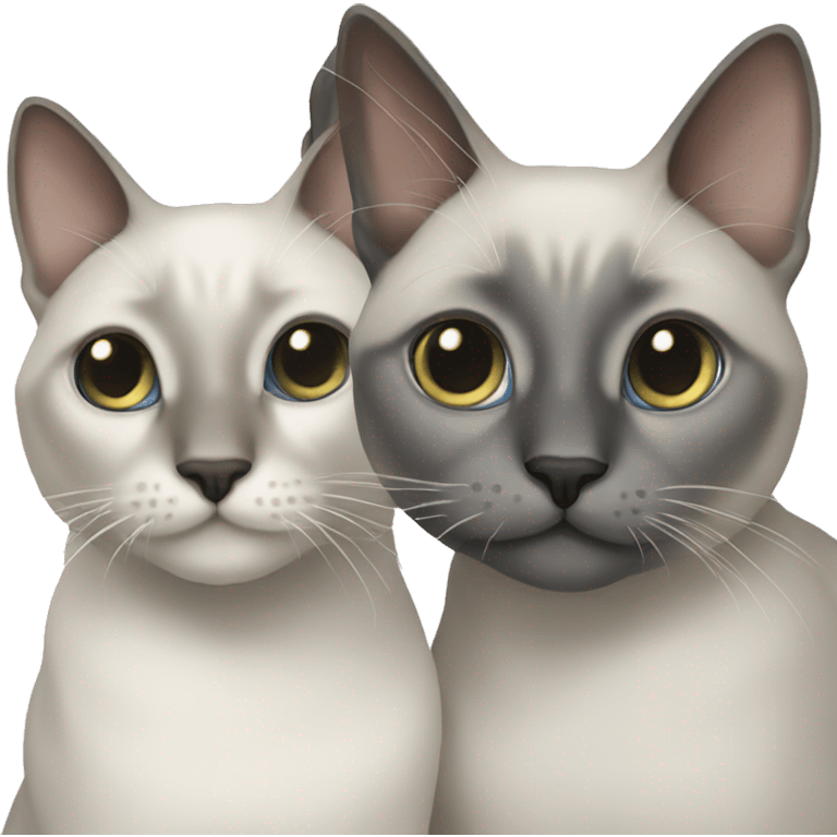 Two grey cats siamese  emoji