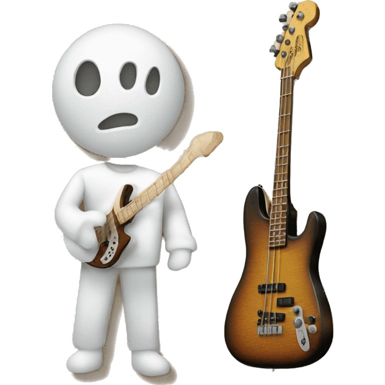 bass guitar with carton man emoji