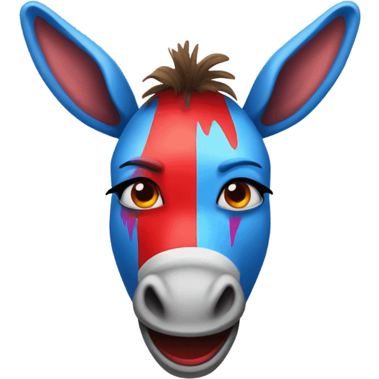 Donkey with clown make up emoji