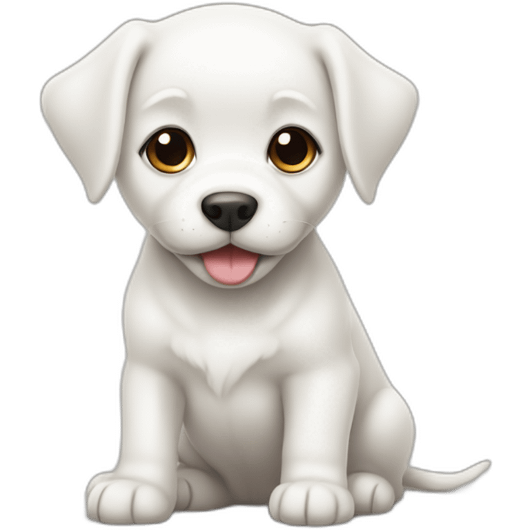 Cute white puppy emoji