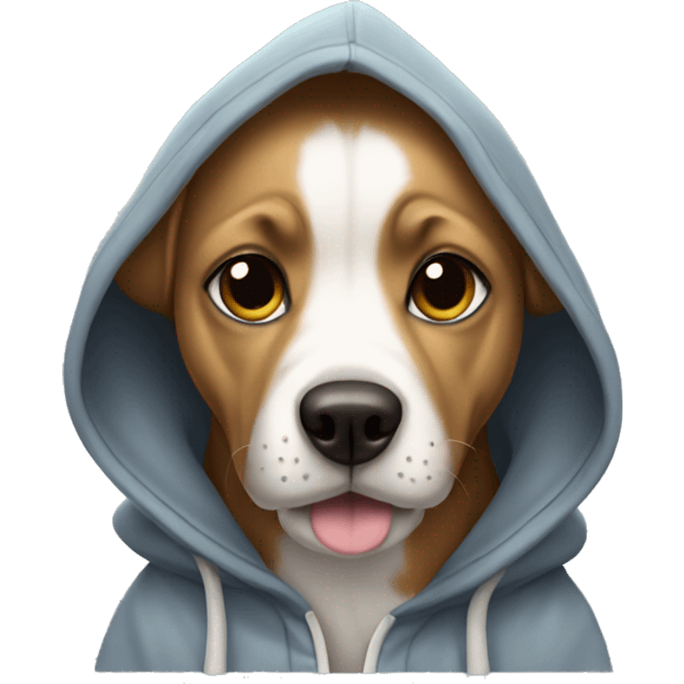 Dog wearing a hoodie  emoji