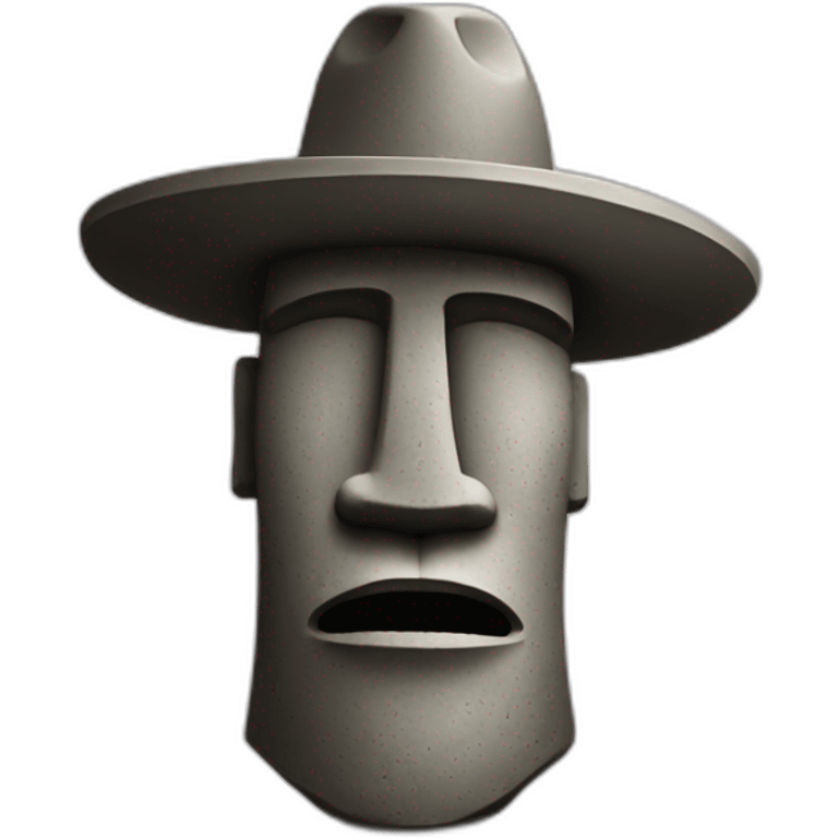 Moai de piedra con sombrero de copa emoji