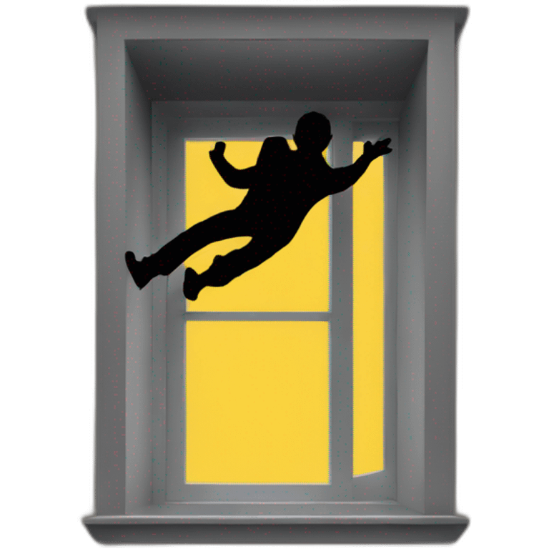 silhouette of man falling out window emoji