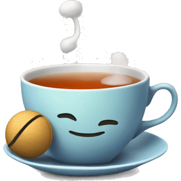 relax sleepy time tea with a cap with a ball at the end of the string on top of the cup of tea emoji