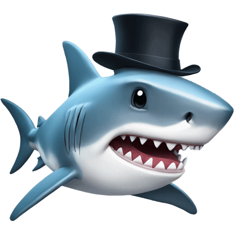 shark with tophat emoji