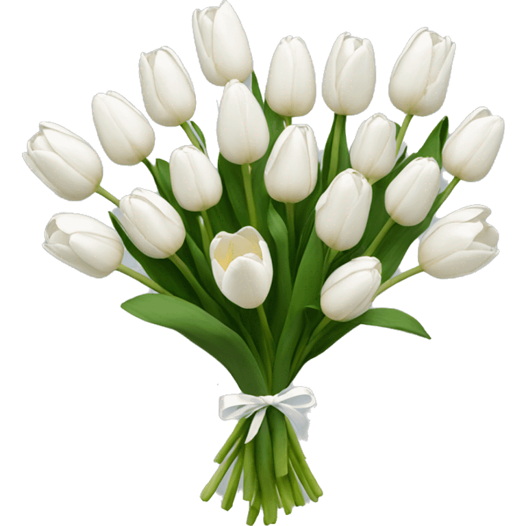 white tulip bouquet  emoji