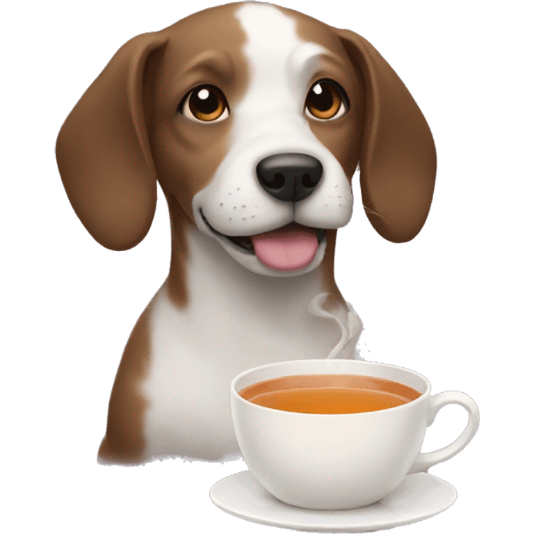 dog with tea emoji