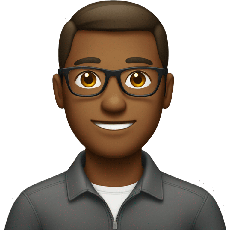 male with glasses in shop emoji