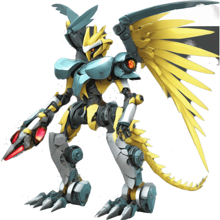 mechanical spiky Medabot-raptor-dragon-Bionicle-mecha full body emoji