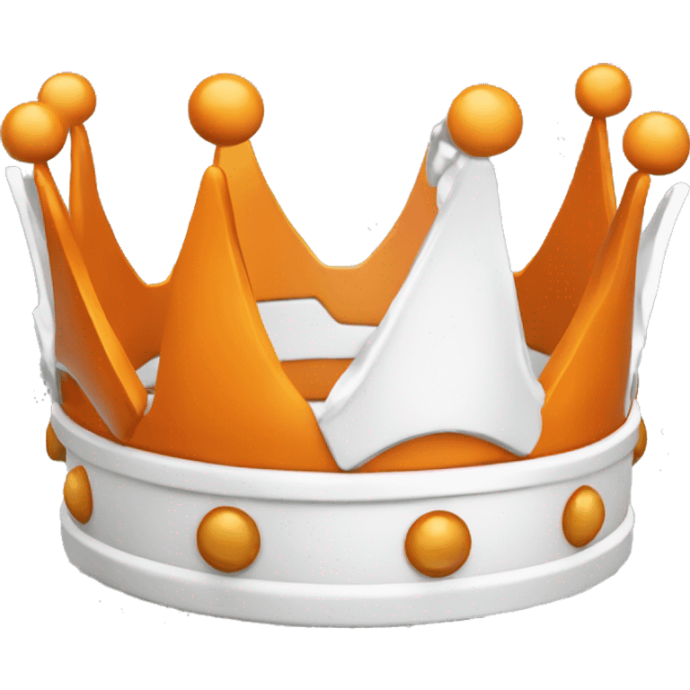 A crown, orange on the upside and white on the downside, add text seeker alliance  emoji