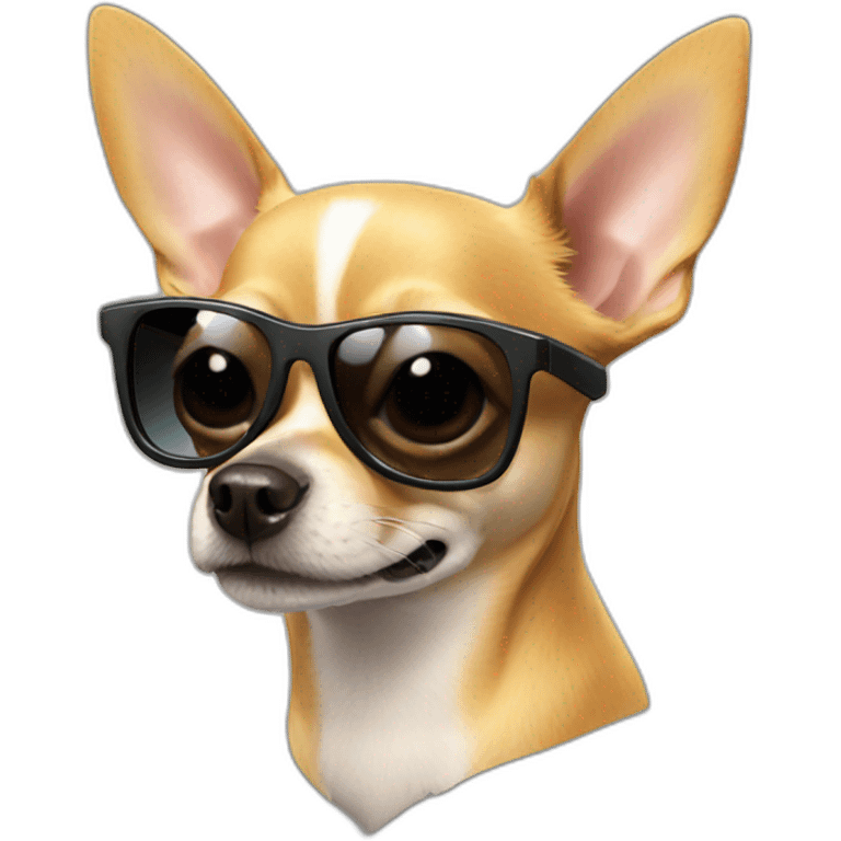 a chihuahua with sunglases emoji