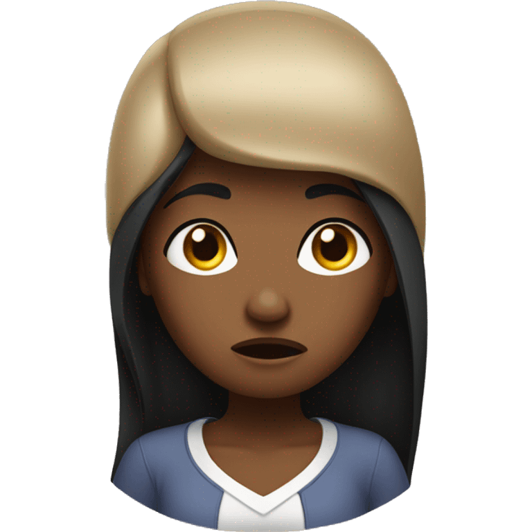 black haird girl annoyed  emoji