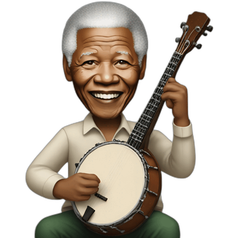 Nelson Mandela playing the banjo emoji