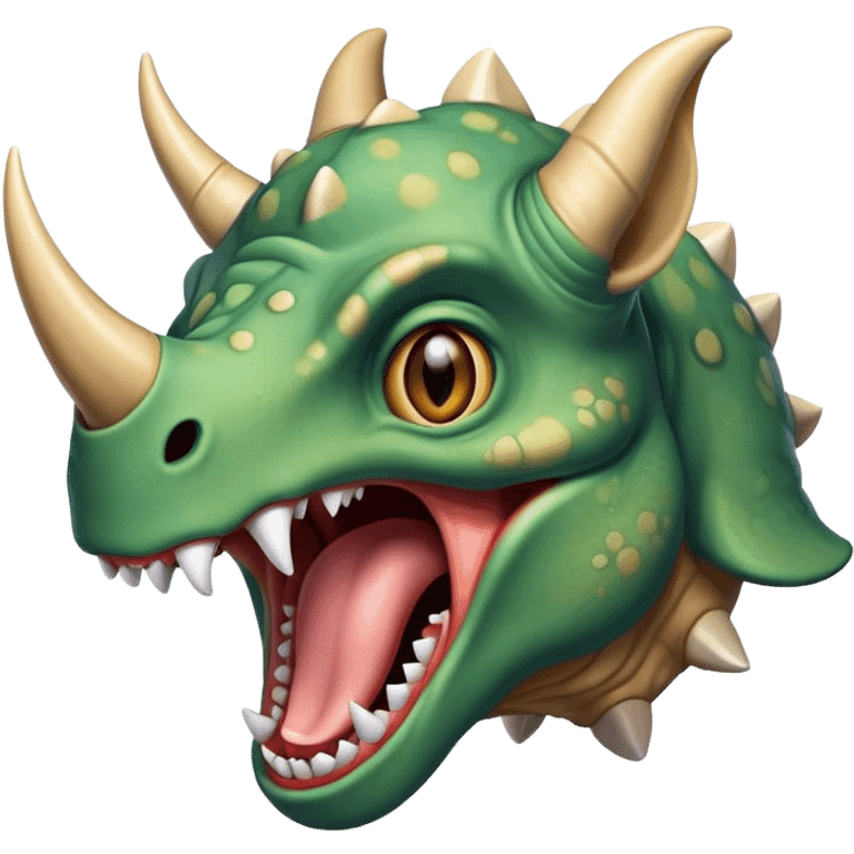 screaming face of a triceratops  emoji