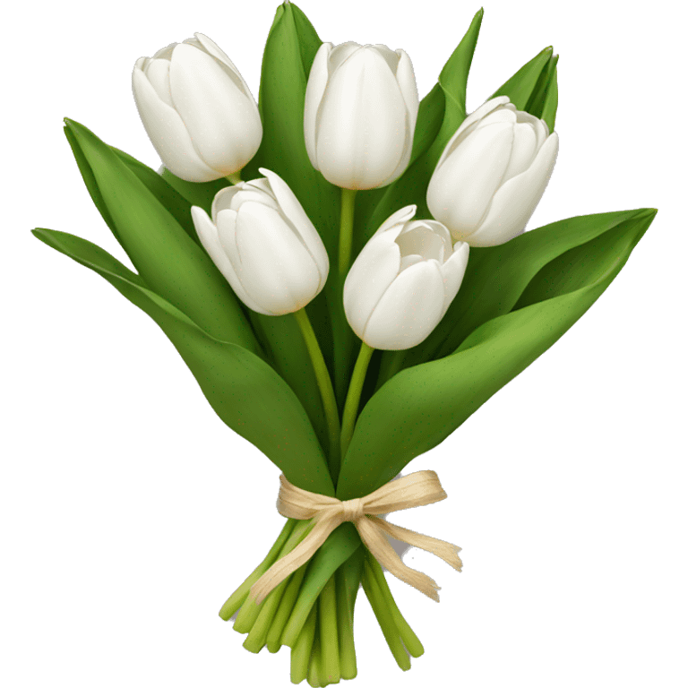 white tulip bouquet  emoji