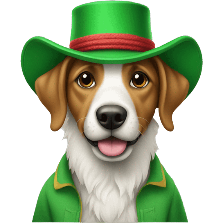 dog using a green Tyrolean hat  emoji