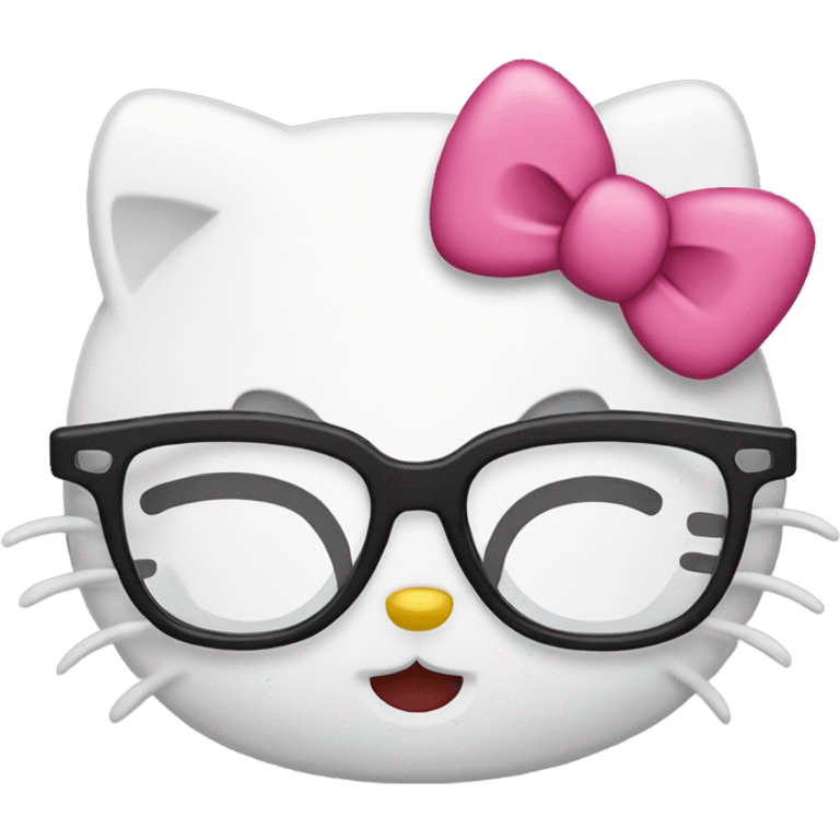 hello kitty with glasses on emoji