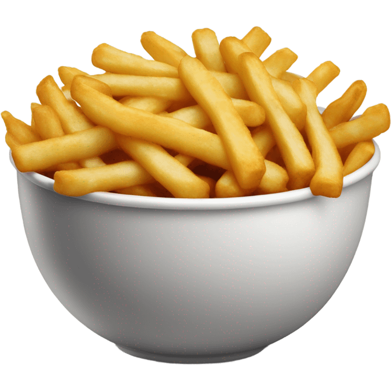 Bowl with fries and cheese curds on top covered in gravy emoji