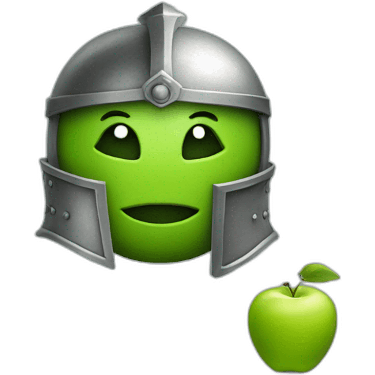 green apple in a knight helmet emoji