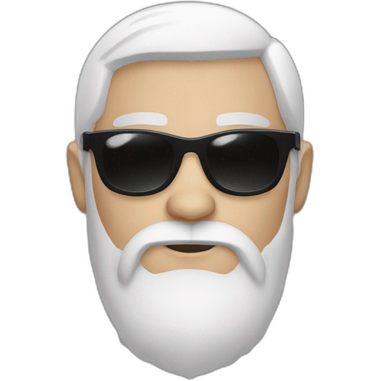 white person with black sunglasses and dark brown hair goat beard emoji