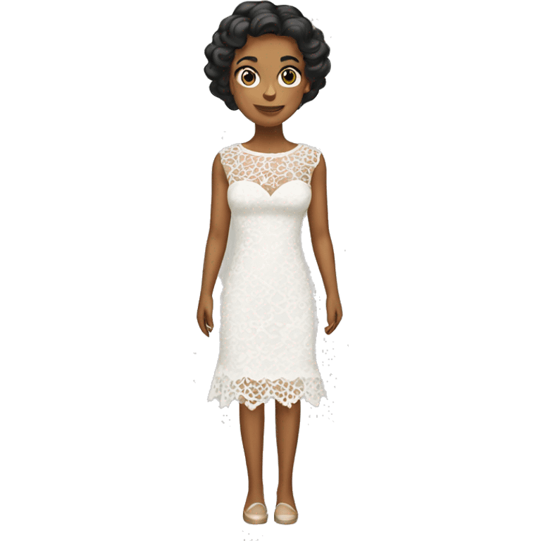 white lace dress emoji