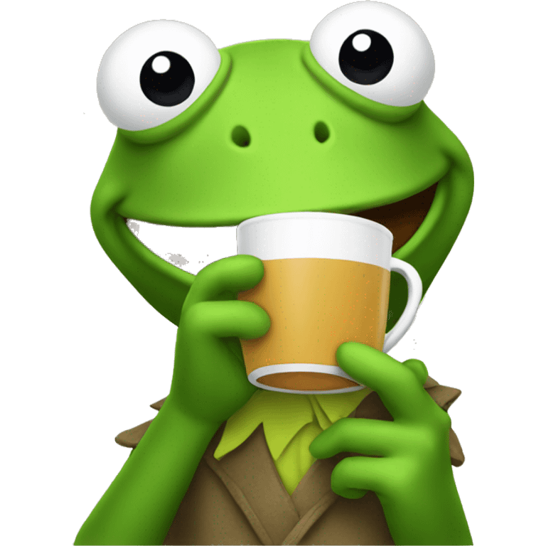 Kermit drinking tea emoji