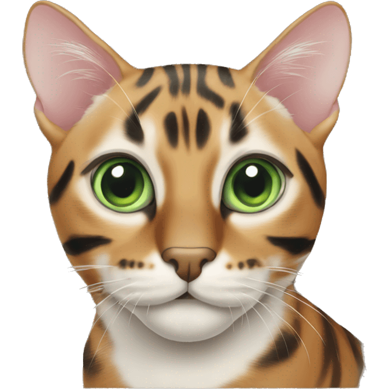 CAT bengal mit grünen Augen emoji