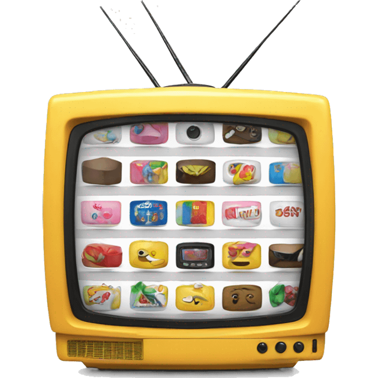 TV with advertising for bows emoji