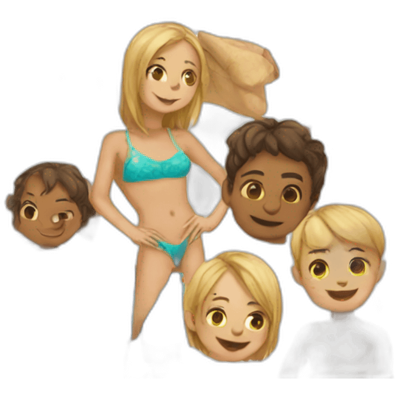 Girl and boys swimsuit  emoji