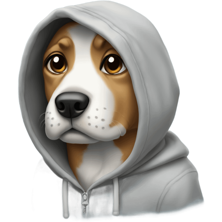 Dog wearing a hoodie emoji