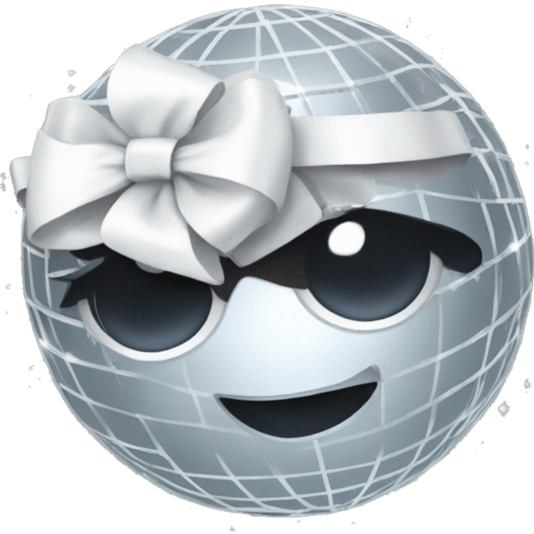 discoball with white bow emoji