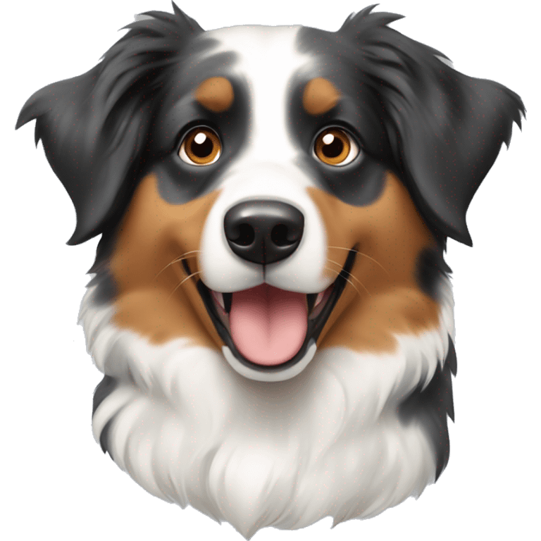 Australian shepherd with a bow on its ear  emoji