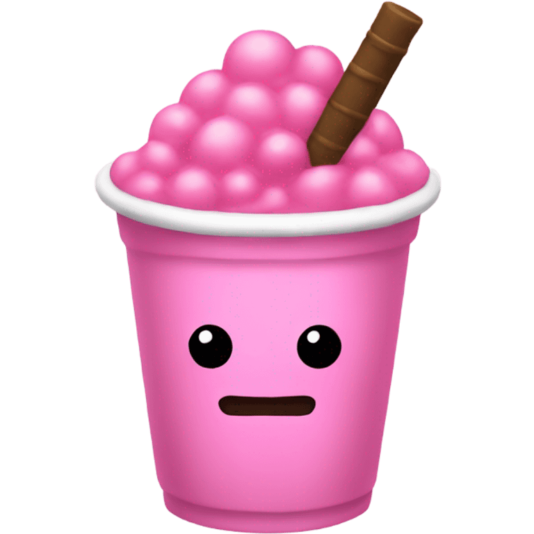 Pink boba emoji