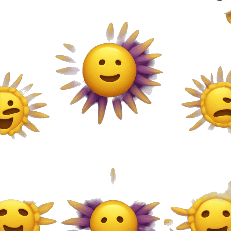 Yellow sun with purple flowers emoji